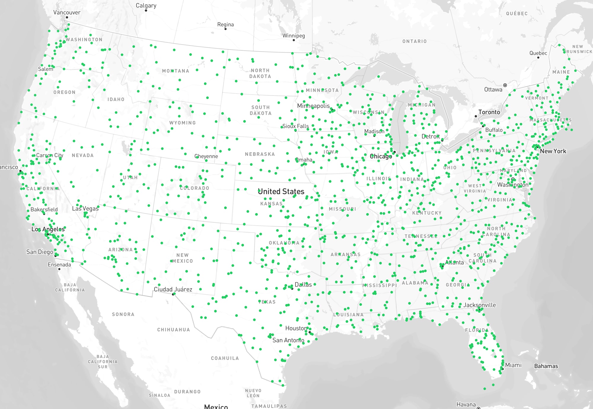 Map of Airports in the US